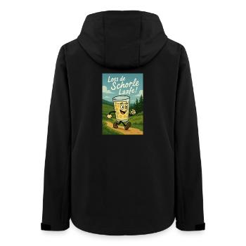 Loss de Schorle Laafe - Frauen Recycelte Softshelljacke von Stanley/Stella - Schwarz - Hinten - AI Model Female 172 light (172cm)