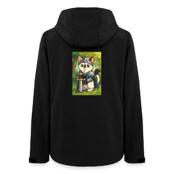 Cat knight in fantasy look - Women’s Recycled Softshell Jacket by Stanley/Stella - black - Back - AI Model Female 172 light (172cm)