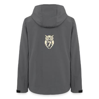 Hibou minimaliste avec design numéro sept - Veste softshell femme recyclée Stanley/Stella - charbon - Dos - AI Model Female 172 light (172cm)