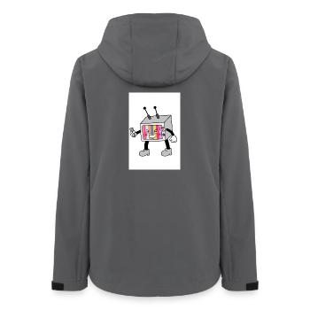 Bunter TV-Roboter - Frauen Recycelte Softshelljacke von Stanley/Stella - Anthrazit - Hinten - AI Model Female 172 light (172cm)