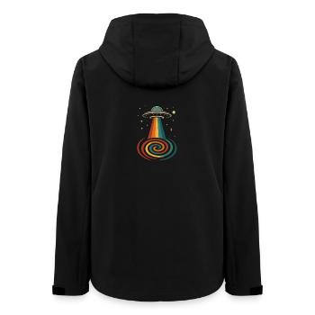 UFO Rainbow Beam - Women’s Recycled Softshell Jacket by Stanley/Stella - black - Back - AI Model Female 172 light (172cm)