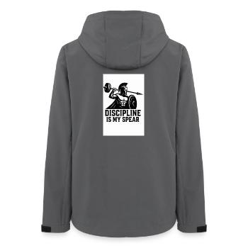 Spartan Discipline – Barbell Spear - Women’s Recycled Softshell Jacket by Stanley/Stella - anthracite - Back - AI Model Female 172 light (172cm)
