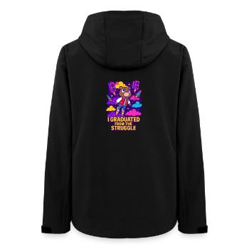 College Dropout - Women’s Recycled Softshell Jacket by Stanley/Stella - black - Back - AI Model Female 172 light (172cm)