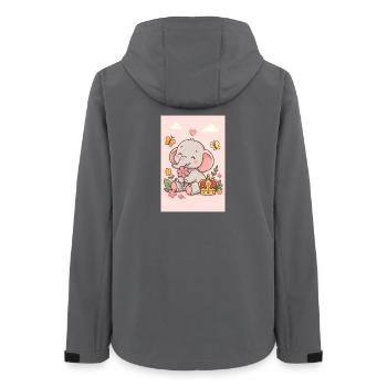 Pastellfarbener Elefant gekrönt - Frauen Recycelte Softshelljacke von Stanley/Stella - Anthrazit - Hinten - AI Model Female 172 light (172cm)