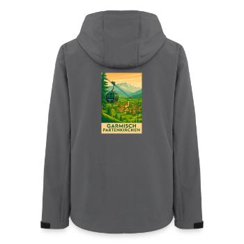 Garmisch Mountain Panorama Gondola - Women’s Recycled Softshell Jacket by Stanley/Stella - anthracite - Back - AI Model Female 172 light (172cm)
