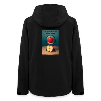 The apple's mirror of social life - Women’s Recycled Softshell Jacket by Stanley/Stella - black - Back - AI Model Female 172 light (172cm)
