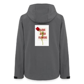 Love After Flowers Tulip Poetics - Women’s Recycled Softshell Jacket by Stanley/Stella - anthracite - Back - AI Model Female 172 light (172cm)