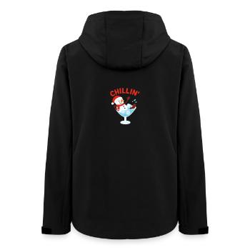 Chillin’ Snowman Cocktail Winter Design - Frauen Recycelte Softshelljacke von Stanley/Stella - Schwarz - Hinten - AI Model Female 172 light (172cm)