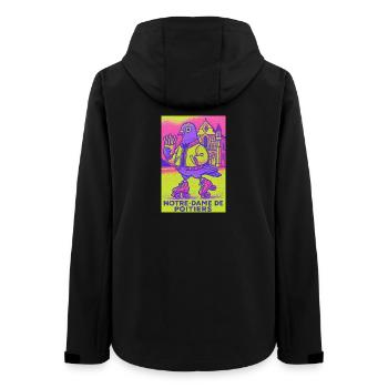Neon_Pigeon_Roller-Skater - Frauen Recycelte Softshelljacke von Stanley/Stella - Schwarz - Hinten - AI Model Female 172 light (172cm)