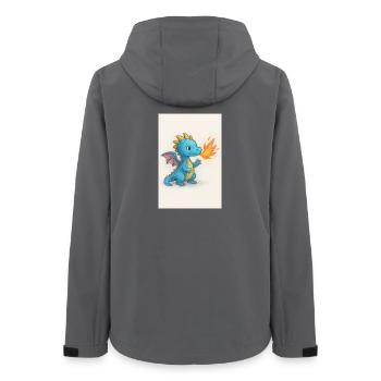 Blauer Drachenfunke Atemfeuer - Frauen Recycelte Softshelljacke von Stanley/Stella - Anthrazit - Hinten - AI Model Female 172 light (172cm)