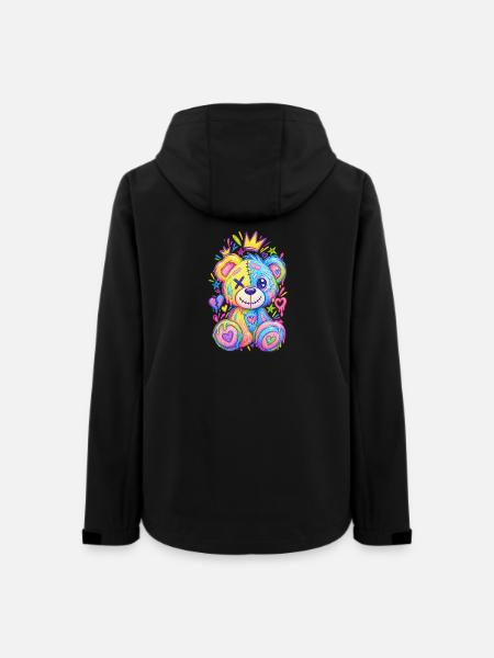 Nähtes und gekröntes Regenbogenbärenjungtier - Frauen Recycelte Softshelljacke von Stanley/Stella - Schwarz