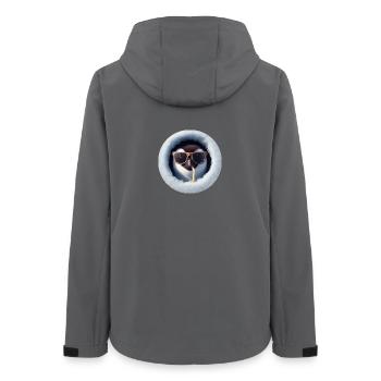 Pinguin mit Sonnenbrille und Strohhalm durch Eis - Frauen Recycelte Softshelljacke von Stanley/Stella - Anthrazit - Hinten - AI Model Female 172 light (172cm)