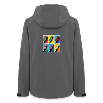 Eis am Stil Popsicle Pop Art II - Frauen Recycelte Softshelljacke von Stanley/Stella - Anthrazit - Hinten - AI Model Female 172 light (172cm)