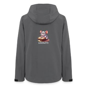 Leseratte mit Brille und Buch - Frauen Recycelte Softshelljacke von Stanley/Stella - Anthrazit - Hinten - AI Model Female 172 light (172cm)