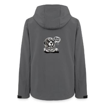 Bosswoof Gold Necklace Dog - Women’s Recycled Softshell Jacket by Stanley/Stella - anthracite - Back - AI Model Female 172 light (172cm)