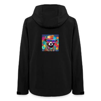 Cool Dog in Summer Style - Hipster Vibes 2 - Women’s Recycled Softshell Jacket by Stanley/Stella - black - Back - AI Model Female 172 light (172cm)
