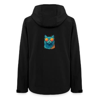 Coole Katze mit Sonnenbrille - Frauen Recycelte Softshelljacke von Stanley/Stella - Schwarz - Hinten - AI Model Female 172 light (172cm)