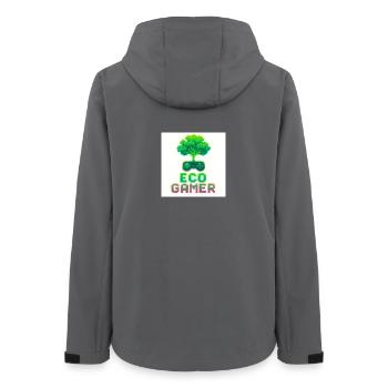 Eco Player Pixel Art - Women’s Recycled Softshell Jacket by Stanley/Stella - anthracite - Back - AI Model Female 172 light (172cm)