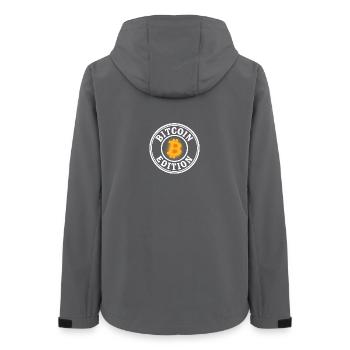Bitcoin_edition_weiss - Women’s Recycled Softshell Jacket by Stanley/Stella - anthracite - Back - AI Model Female 172 light (172cm)