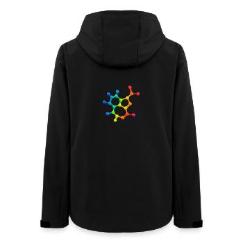 Trippy acid has visual effect - Frauen Recycelte Softshelljacke von Stanley/Stella - Schwarz - Hinten - AI Model Female 172 light (172cm)