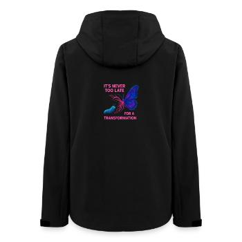 Neon Butterfly – It’s Never Too Late - Frauen Recycelte Softshelljacke von Stanley/Stella - Schwarz - Hinten - AI Model Female 172 light (172cm)