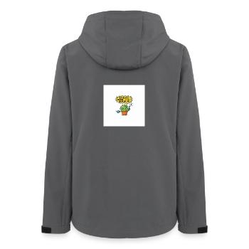 Pflanze geschwätziger Cartoon botanischer Humor - Frauen Recycelte Softshelljacke von Stanley/Stella - Anthrazit - Hinten - AI Model Female 172 light (172cm)