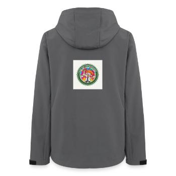 Bunte Katastrophe Labor Wissenschaftlich - Frauen Recycelte Softshelljacke von Stanley/Stella - Anthrazit - Hinten - AI Model Female 172 light (172cm)