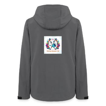 Outils de jardin géométriques « Session de jardin '25 » - Veste softshell femme recyclée Stanley/Stella - charbon - Dos - AI Model Female 172 light (172cm)