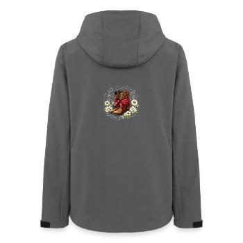 Bottes de cowboy avec fleurs de bandana rouges Notes - Veste softshell femme recyclée Stanley/Stella - charbon - Dos - AI Model Female 172 light (172cm)