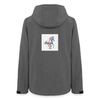 Regenbogenpferd Aquarell-Burst - Frauen Recycelte Softshelljacke von Stanley/Stella - Anthrazit - Hinten - AI Model Female 172 light (172cm)