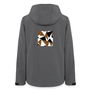 Brown Black Triangles Geometry - Women’s Recycled Softshell Jacket by Stanley/Stella - anthracite - Back - AI Model Female 172 light (172cm)