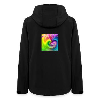 Tourbillon de couleurs Arc-en-ciel néon - Veste softshell femme recyclée Stanley/Stella - noir - Dos - AI Model Female 172 light (172cm)