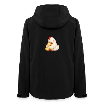 Maman Poule câline son bébé - Veste softshell femme recyclée Stanley/Stella - noir - Dos - AI Model Female 172 light (172cm)