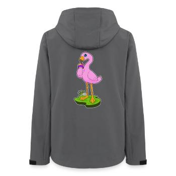 Flamingo Waffle Ice Cream - Women’s Recycled Softshell Jacket by Stanley/Stella - anthracite - Back - AI Model Female 172 light (172cm)