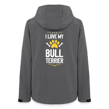 Bull Terrier Pride Paw Print - Frauen Recycelte Softshelljacke von Stanley/Stella - Anthrazit - Hinten - AI Model Female 172 light (172cm)
