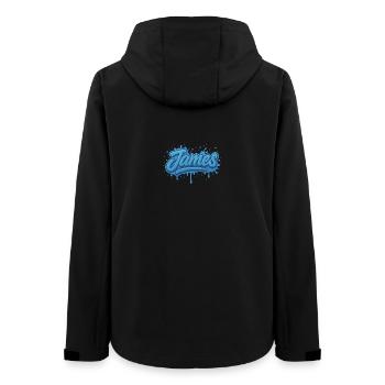 Graffiti Prénom James cadeau idéal imprimable  - Veste softshell femme recyclée Stanley/Stella - noir - Dos - AI Model Female 172 light (172cm)