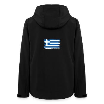 Greek Flag Brushstroke - Women’s Recycled Softshell Jacket by Stanley/Stella - black - Back - AI Model Female 172 light (172cm)
