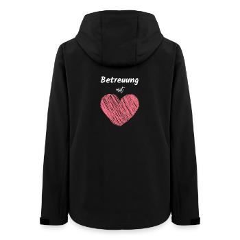 Betreuung mit Herz Pflegekraft Spruch Job Hilfe - Frauen Recycelte Softshelljacke von Stanley/Stella - Schwarz - Hinten - AI Model Female 172 light (172cm)