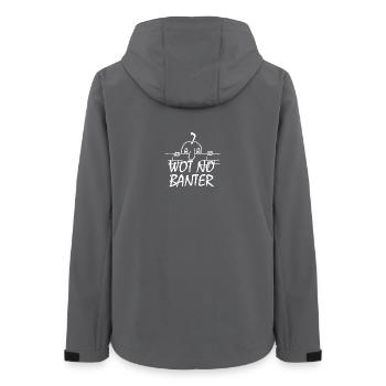 WOT NO BANTER (WEISS) - Frauen Recycelte Softshelljacke von Stanley/Stella - Anthrazit - Hinten - AI Model Female 172 light (172cm)