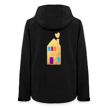 House Gold Window Hearts Home Home Hygge - Women’s Recycled Softshell Jacket by Stanley/Stella - black - Back - AI Model Female 172 light (172cm)