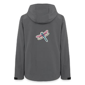 Libelle in Pastell - Frauen Recycelte Softshelljacke von Stanley/Stella - Anthrazit - Hinten - AI Model Female 172 light (172cm)