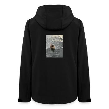 Ente auf ruhigem Wasser - Frauen Recycelte Softshelljacke von Stanley/Stella - Schwarz - Hinten - AI Model Female 172 light (172cm)
