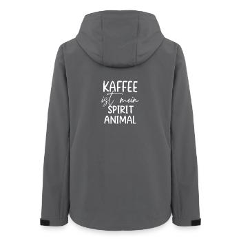 Kaffee ist mein Spirit Animal - Frauen Recycelte Softshelljacke von Stanley/Stella - Anthrazit - Hinten - AI Model Female 172 light (172cm)