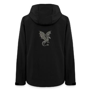 Dragon Noble Celtic Knot Pattern - Women’s Recycled Softshell Jacket by Stanley/Stella - black - Back - AI Model Female 172 light (172cm)