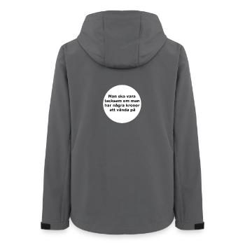 You should be grateful,,,(White circle) - Women’s Recycled Softshell Jacket by Stanley/Stella - anthracite - Back - AI Model Female 172 light (172cm)