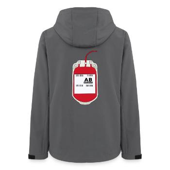 AB Negativer Blutbeutel - Frauen Recycelte Softshelljacke von Stanley/Stella - Anthrazit - Hinten - AI Model Female 172 light (172cm)