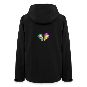 Psychedelische Lippen mit Säure und Pilzen - Frauen Recycelte Softshelljacke von Stanley/Stella - Schwarz - Hinten - AI Model Female 172 light (172cm)