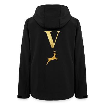Lettre v cerf doré - idée cadeau - Veste softshell femme recyclée Stanley/Stella - noir - Dos - AI Model Female 172 light (172cm)