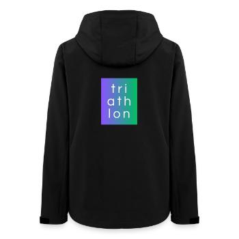 Triathlon - Schönes Desing mit Neon-Farben - Frauen Recycelte Softshelljacke von Stanley/Stella - Schwarz - Hinten - AI Model Female 172 light (172cm)