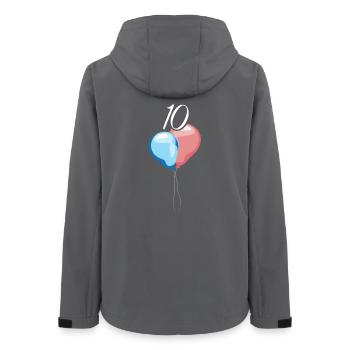 10 Jahre Jubiläum Geburtstag Symbol Luftballons - Frauen Recycelte Softshelljacke von Stanley/Stella - Anthrazit - Hinten - AI Model Female 172 light (172cm)